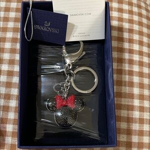Swarovski Black and Red Minnie Mouse Keychain